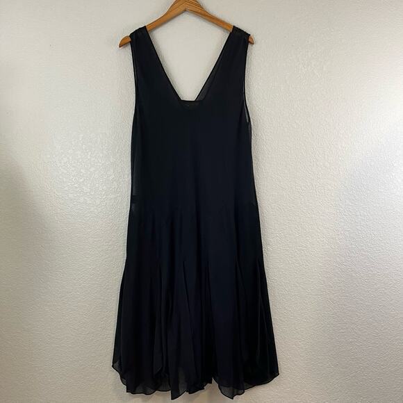 Polo Ralph Lauren Dress Womens XL Black Whimsigoth Sheer Fairygrunge Elegant - Picture 3 of 11